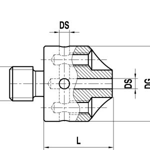 5-kierunkowa obsada trzpienia M5 ze stali nierdzewnej, śr. trzonu 1 mm, dł. 10 mm, do zastosowań ZEISS