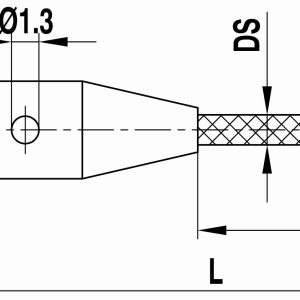 Wzorcowy trzpień pomiarowy M3 (czerwona kropka), kulka rubinowa o śr. 5 mm, trzon z włókna węglowego, dł. 50 mm, długość pomiarowa 41 mm, do zastosowań ZEISS