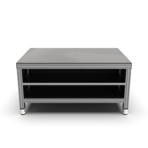 stół płyta do mocowania dla techniki pomiarowej M6, rama 1200 x 1800 mm, z półkami