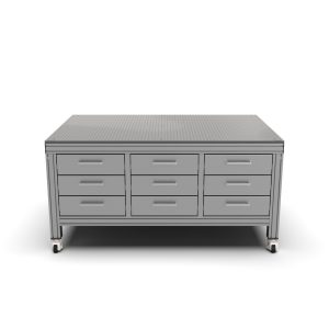 stół płyta do mocowania dla techniki pomiarowej M8, rama 1200 x 1800 mm, z półkami